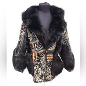 Sequin Faux Fur Festival Coat